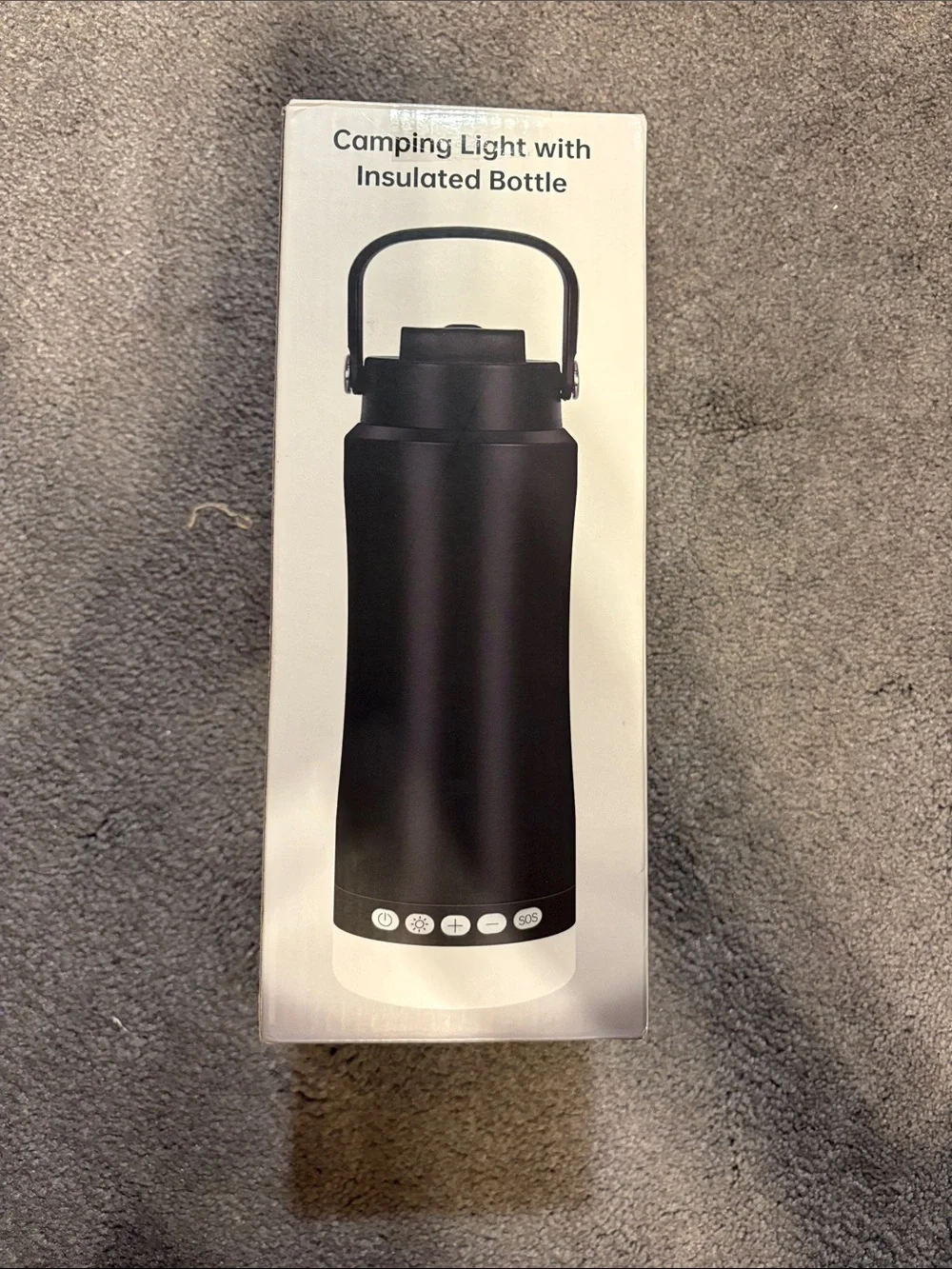 Stainless Steel Insulated Pink Water Bottle with LED Lantern